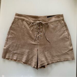 Rag and Bone Women's Shorts Tan Suede Lace-Up Shorts Size 28 Boho Festival